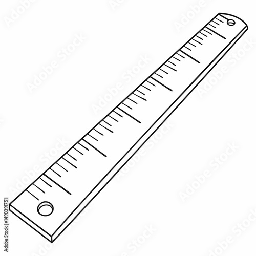 Professional ruler illustration isolated on white background