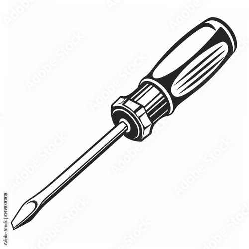 Professional screwdriver illustration isolated on white background