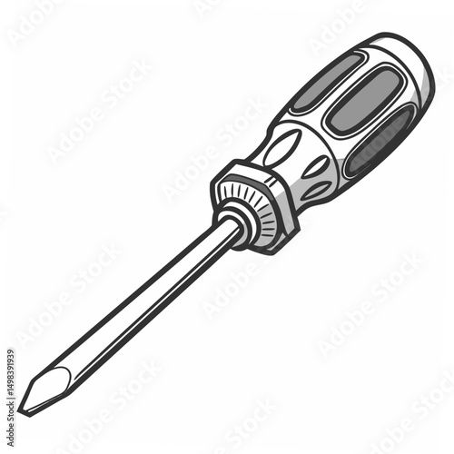Professional screwdriver illustration isolated on white background