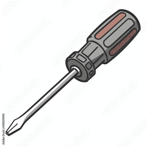 Professional screwdriver illustration isolated on white background