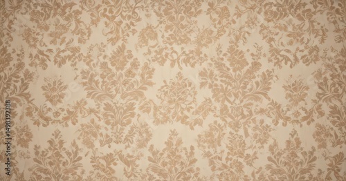 Elegant beige damask fabric with intricate floral pattern ,  sophisticated,  luxury