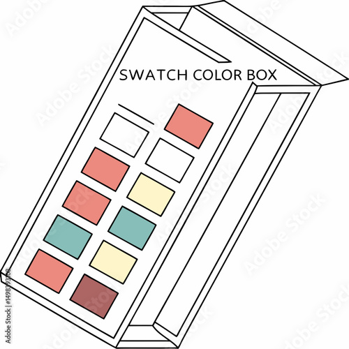 Colorful swatch box for makeup or paint samples