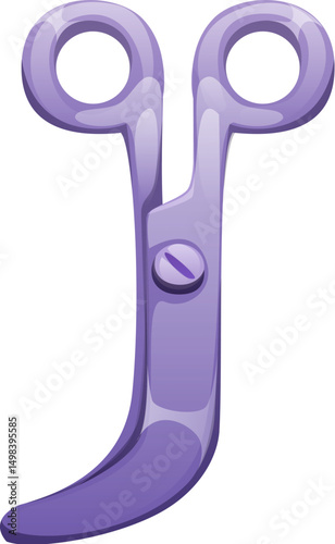 Medical font type, surgery clamp scissors letter J. Medical English alphabet typeset letter, medicine isolated cartoon vector ABC font element. Healthcare equipment type sign or hospital symbol