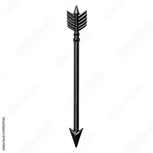 Sleek Arrow with a Contemporary Polished Finish Isolated on Transparent Background