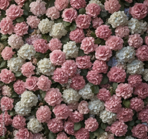 Aged rose & hydrangea artificial flower wall, romantic aesthetic , spring, flower wall, romantic