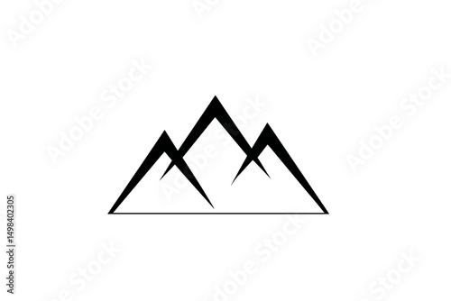 Minimalist Black Mountain Range Illustration vector art logo 