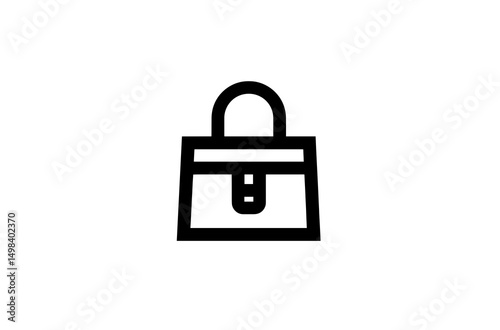 Black and White Padlock Icon Illustration vector art logo 