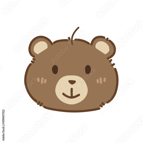 Brown bear head cute face
