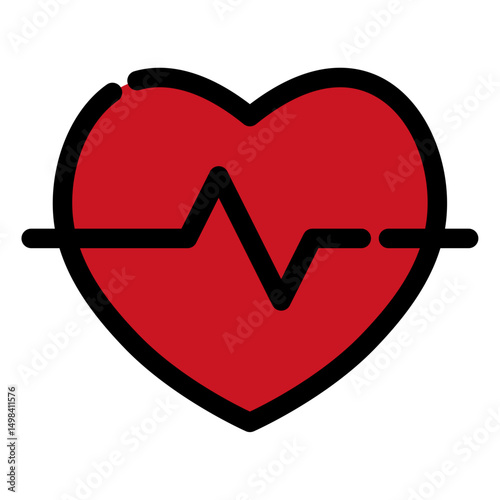 heart with heartbeat vector icon