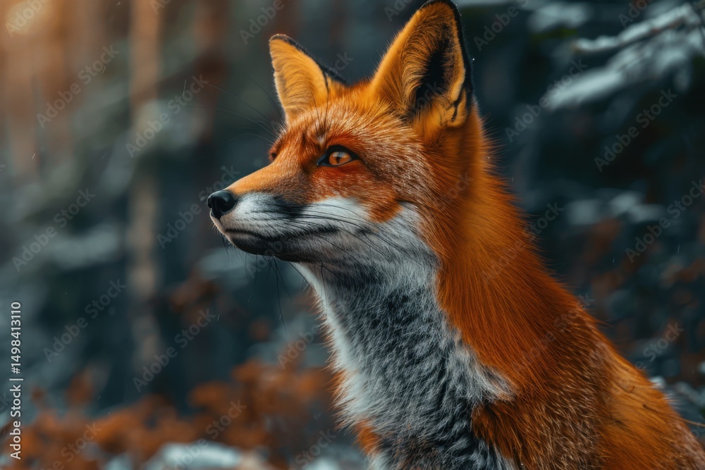 Fototapeta premium selective focus photography of orange fox