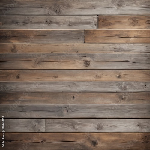 Rustic reclaimed wood texture background with faded brown and gray weathered planks