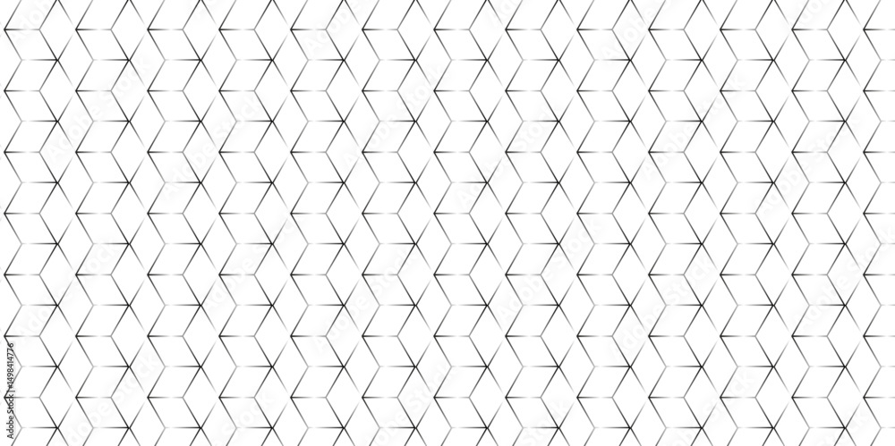 Fototapeta premium Seamless pattern with hexagon square cube geometric pattern shapes grid metal element texture design. abstract tiles gradient science web tech connection triangle diamond honeycomb.