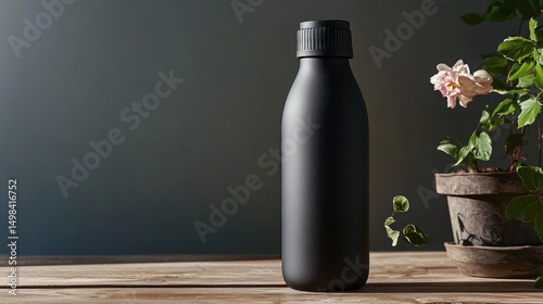 A sleek reusable water bottle with a matte finish