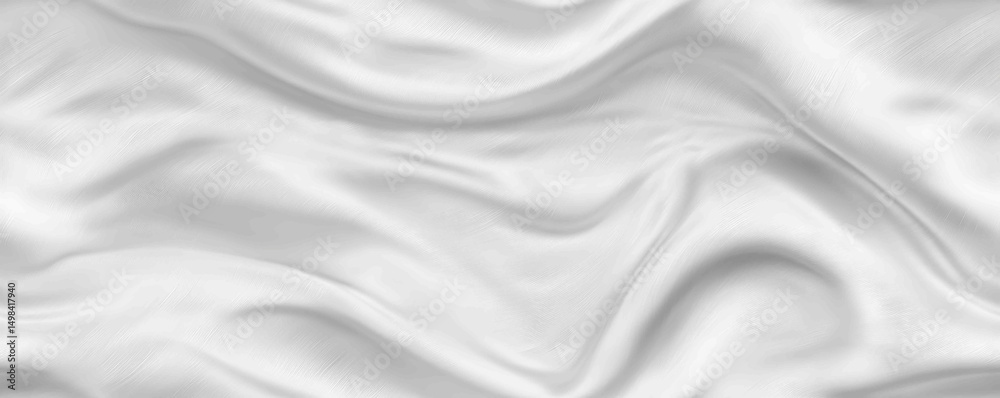 Obraz premium Silky white cloth, backdrop of abstract nothingness, textured in smoothness - Seamless , pattern , background , tile