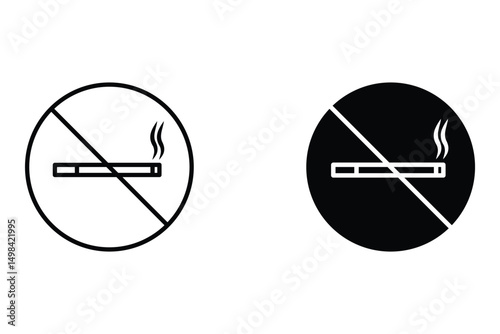 smoking sign icon set. no smoking icon. no smoking logo. vector