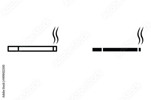 cigarette smoking icon set. Flat design style on white background. Smoking logo illustration.