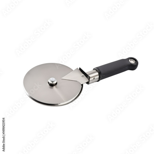 Sleek Stainless Steel Pizza Cutter with Ergonomic Handle Design