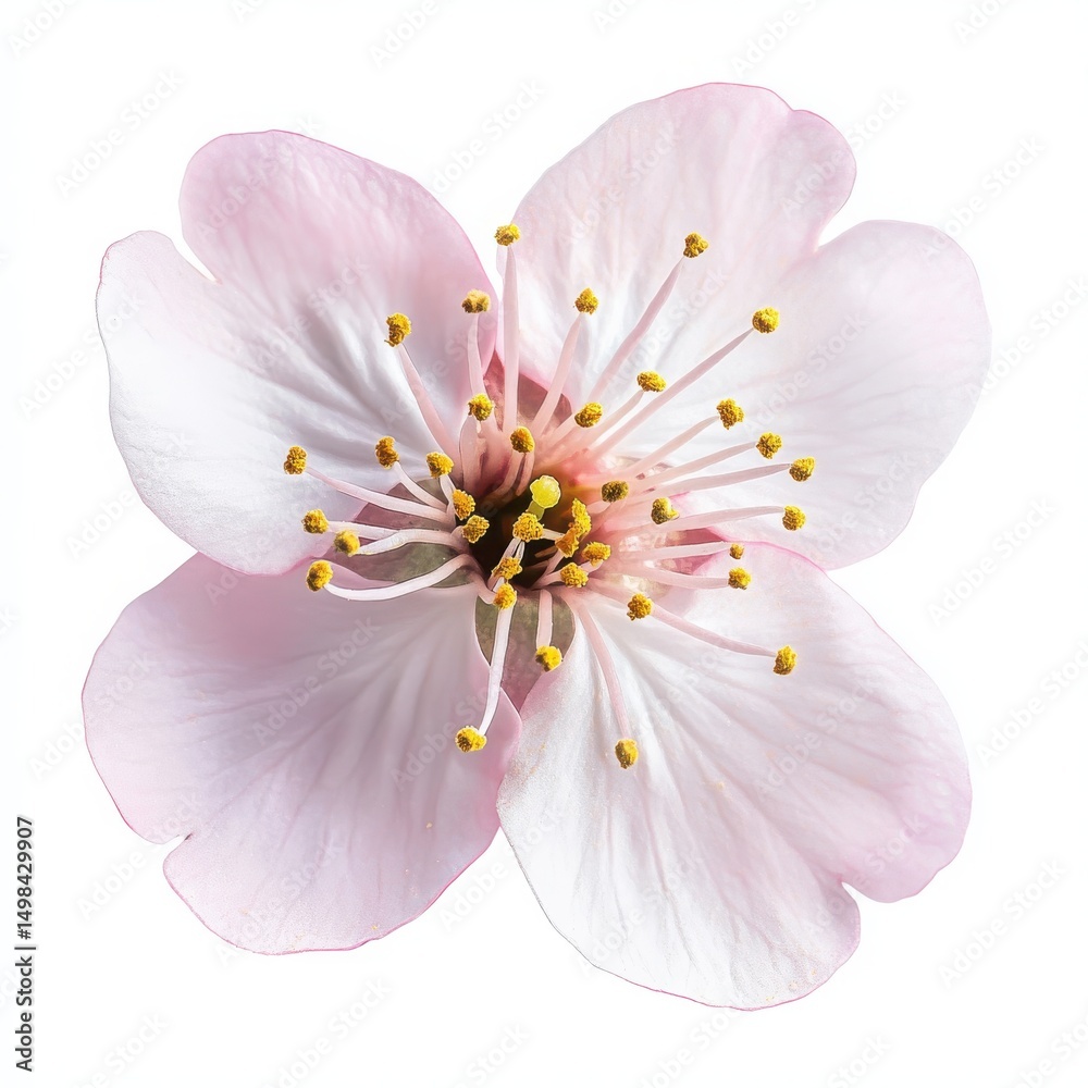 Fototapeta premium Single pink blossom isolated on transparent background