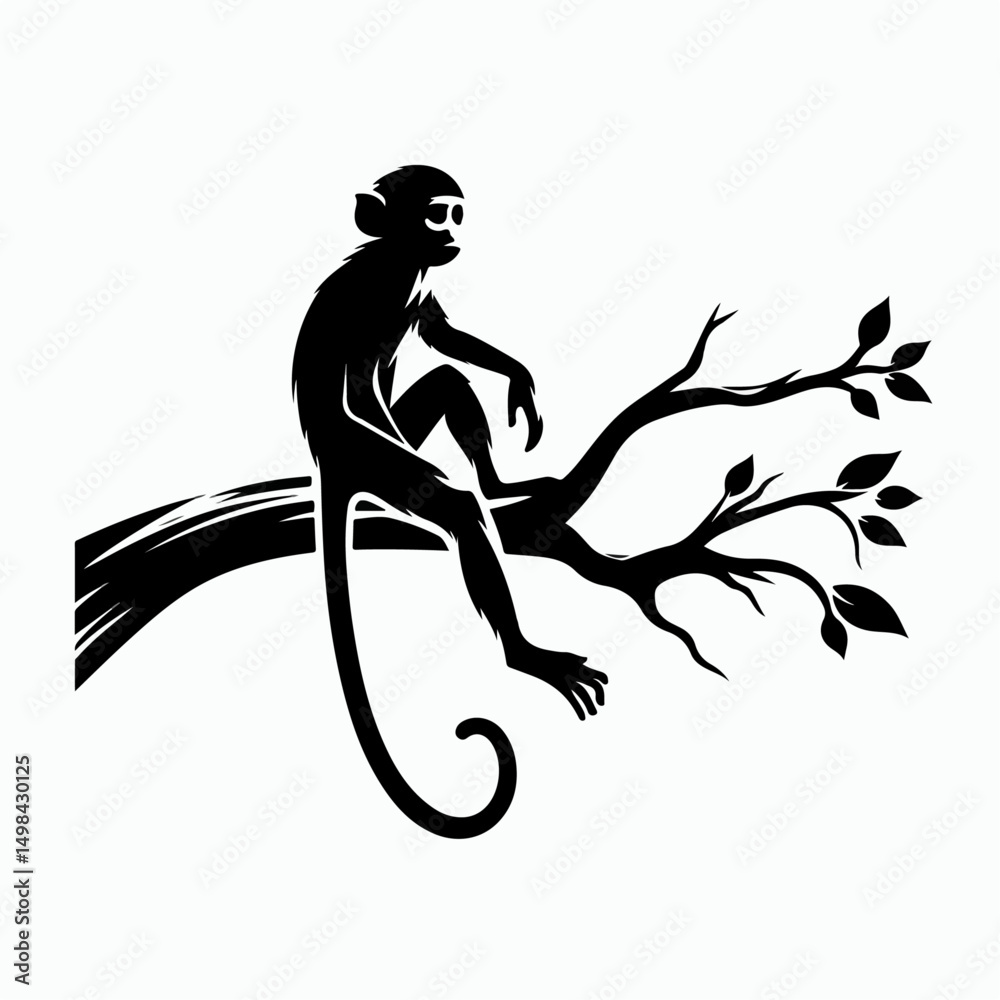 Fototapeta premium monkey silhouette vector illustration