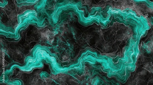Abstract Teal and Black Marble Texture