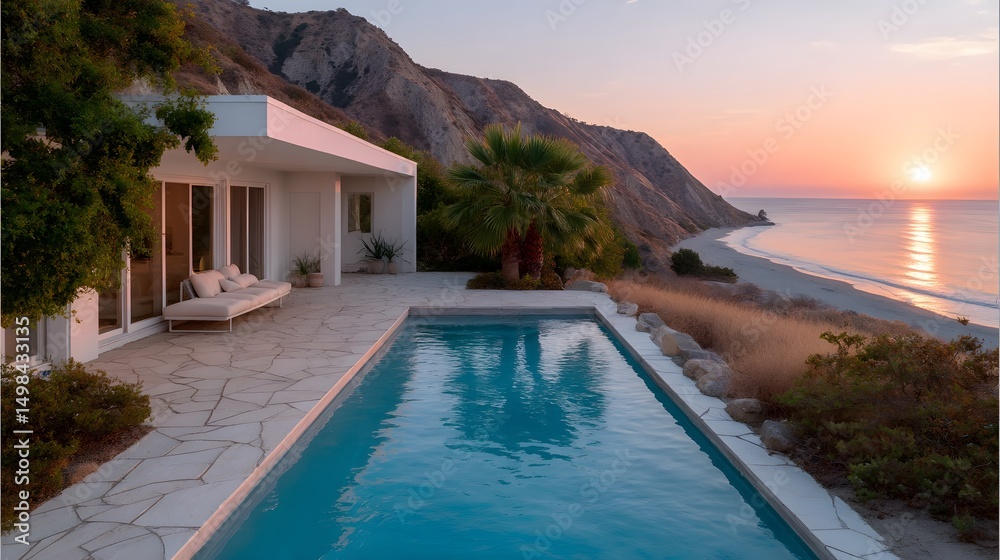 Fototapeta premium swimming pool in hotel,Generative AI