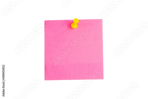 Note paper isolated on white background, blank surface for writing text.