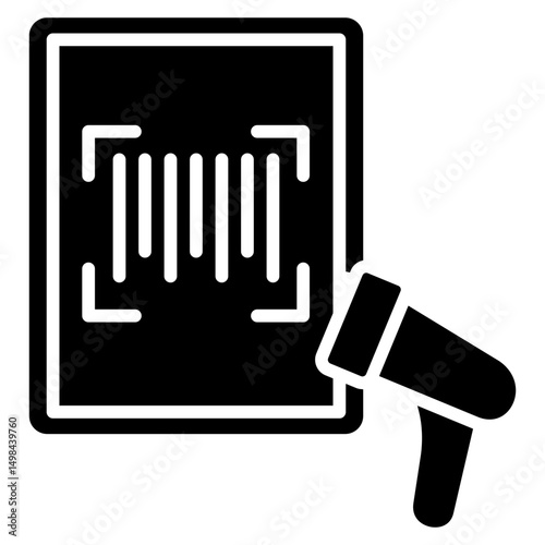 Barcode Scan glyph, mini illustration icon. use for modern concept, print, UI, UX kit, web and app development. Vector related to sales, logistic and ecommerce