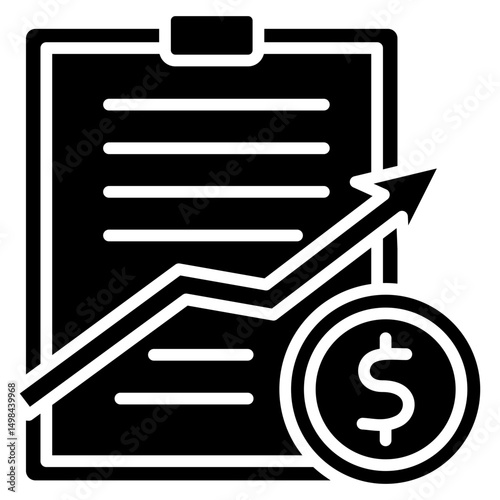 Finance Plan glyph, mini illustration icon. use for modern concept, print, UI, UX kit, web and app development. Vector related to sales, logistic and ecommerce