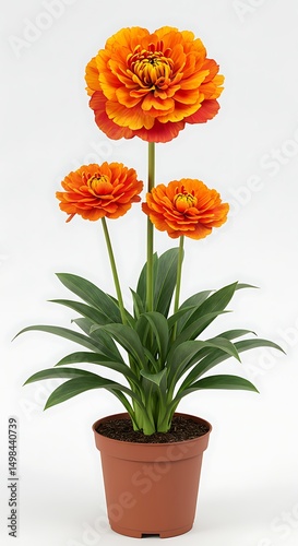 Wallpaper Mural Vivid orange ranunculus bloom in pot Torontodigital.ca