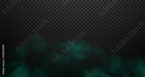 Realistic spooky, toxic green smoke, steam, vapor. Vector illustration.
