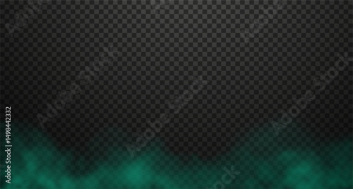 Realistic toxic, bad smelling green smoke, steam, vapor.
