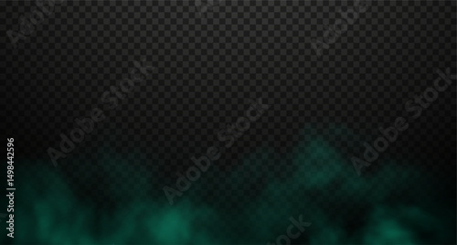 Vector realistic spooky, toxic green smoke, steam, fog.