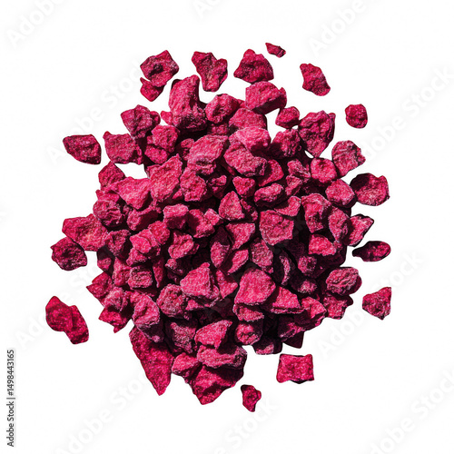 Dehydrated dragon fruit pieces cutout