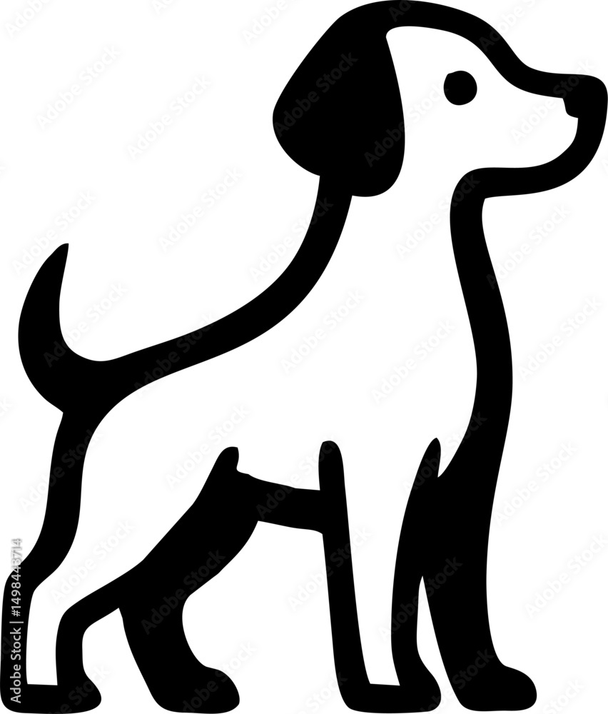 Obraz premium Vector Silhouette of Dog Logo on White Background