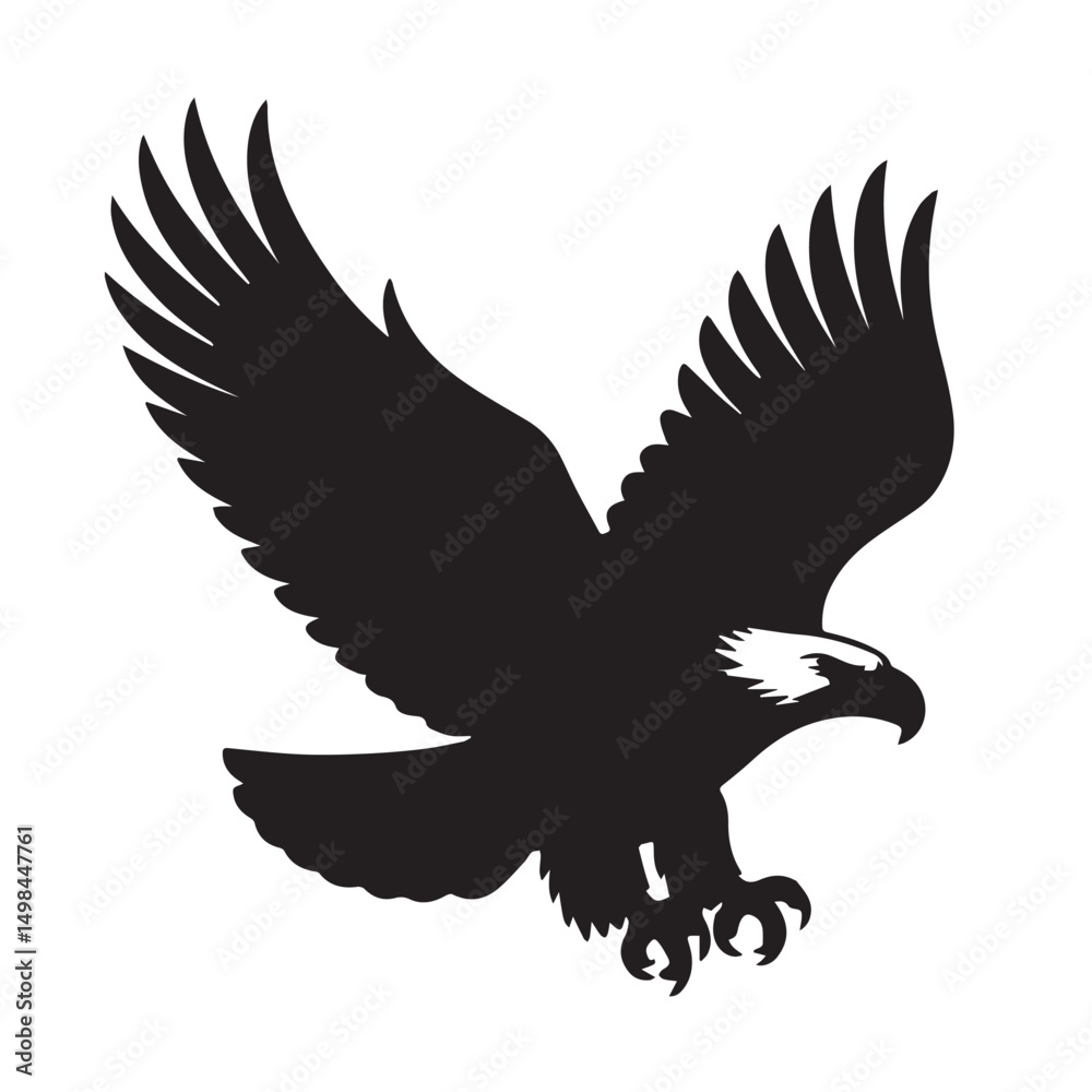 Obraz premium eagle logo vector Bold and clean eagle logo vector, with sharp lines and a strong silhouette 