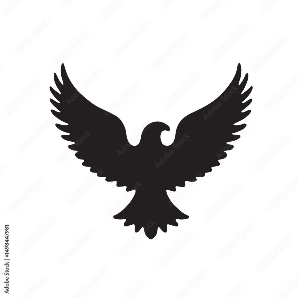Obraz premium eagle logo vector Bold and clean eagle logo vector, with sharp lines and a strong silhouette 