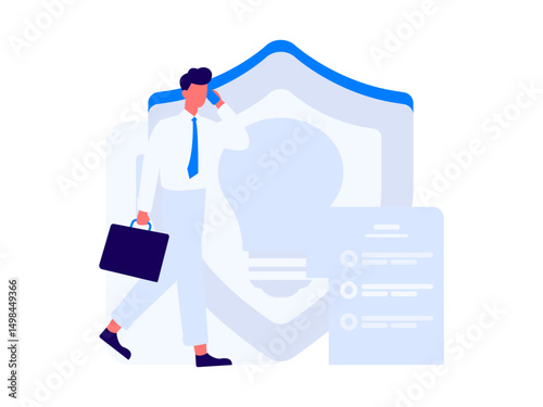 Protect intellectual property flat vector concept operation hand drawn illustration

