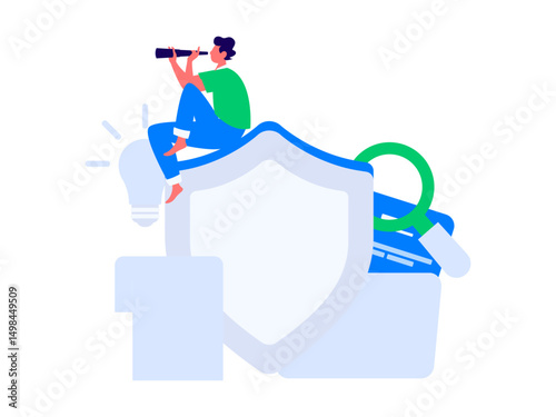 Protect intellectual property flat vector concept operation hand drawn illustration

