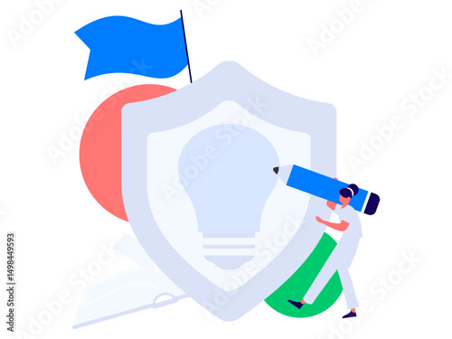 Protect intellectual property flat vector concept operation hand drawn illustration

