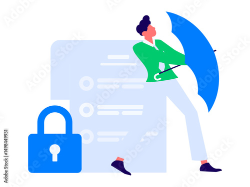 Protect intellectual property flat vector concept operation hand drawn illustration
