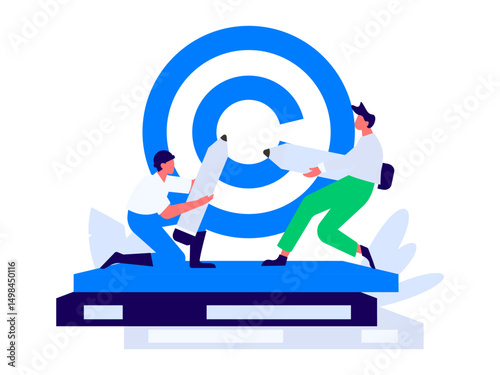 Protect intellectual property flat vector concept operation hand drawn illustration
