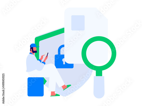 Protect intellectual property flat vector concept operation hand drawn illustration
