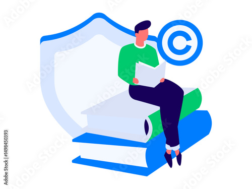 Protect intellectual property flat vector concept operation hand drawn illustration
