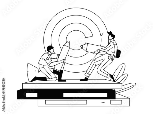 Protect intellectual property flat vector concept operation hand drawn illustration
