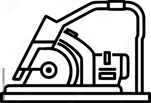 Bold illustration of a machine tool