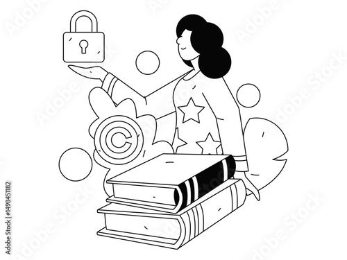 Protect intellectual property flat vector concept operation hand drawn illustration
