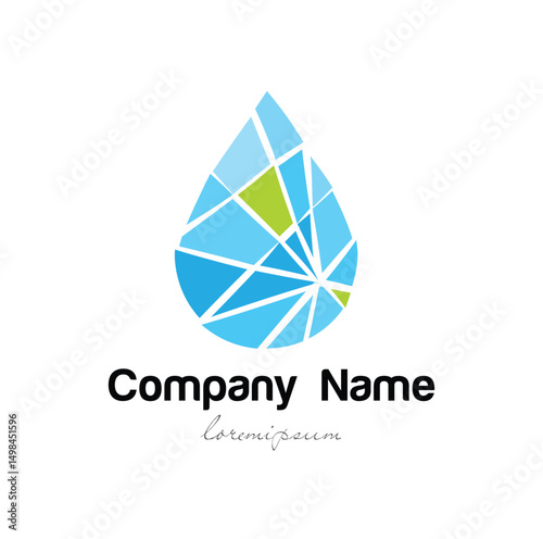 Vector logo minimalist water oil drop isolated in a white background