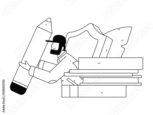 Protect intellectual property flat vector concept operation hand drawn illustration
