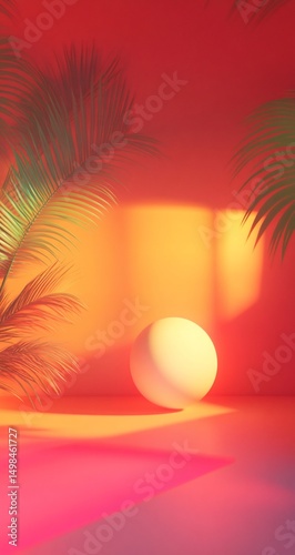 Tropical Sunset Studio Scene.