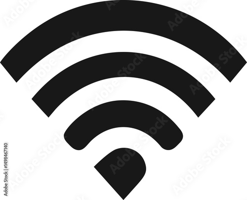 Wi-fi symbol in black representing connectivity concept. Vector illustration